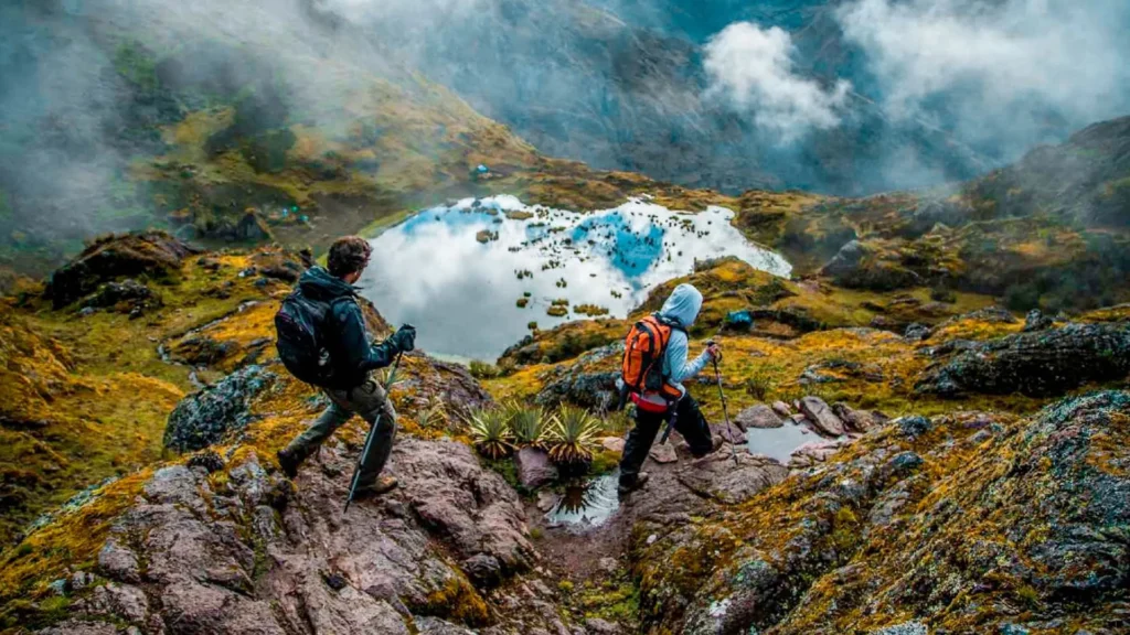 Andean valleys along the Lares Trek route in Cusco, Peru