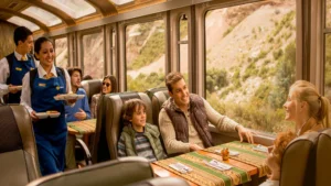 Scenic train journey through the Sacred Valley on the Machu Picchu Train Tour