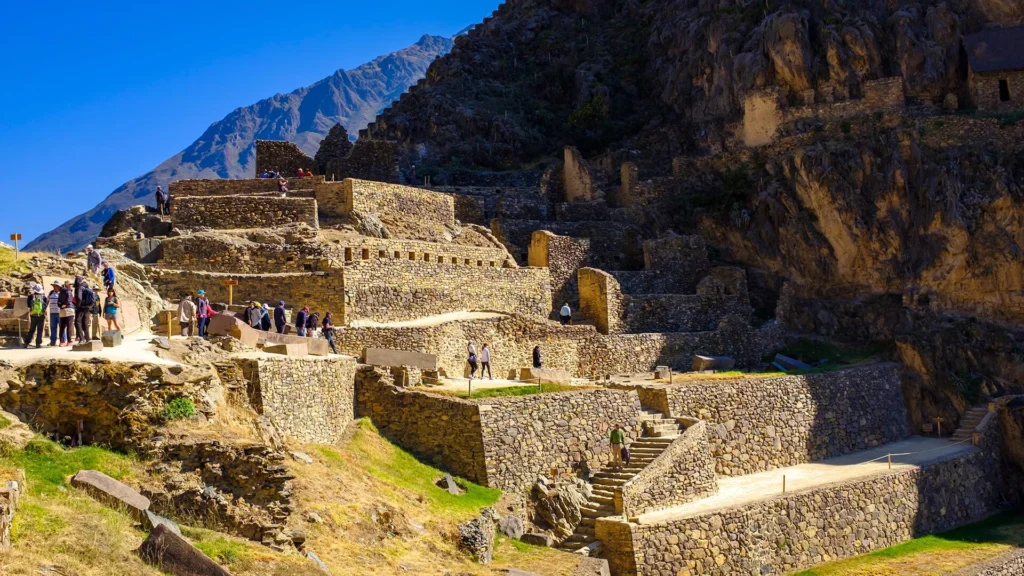 Ollantaytambo Inca fortress in the Sacred Valley of Peru