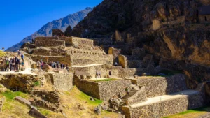 Ollantaytambo Inca fortress in the Sacred Valley of Peru