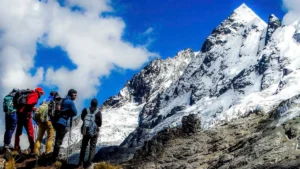 Salkantay glacier and mountains along the Salkantay Trek route