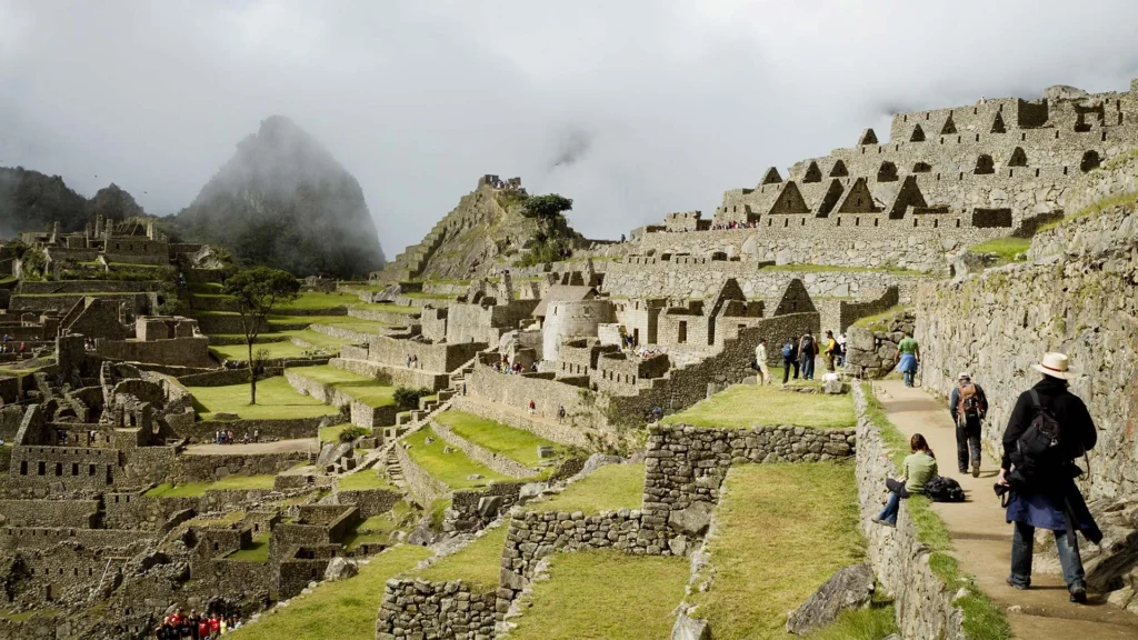 Original stone path on the Short Inca Trail leading to Machu Picchu