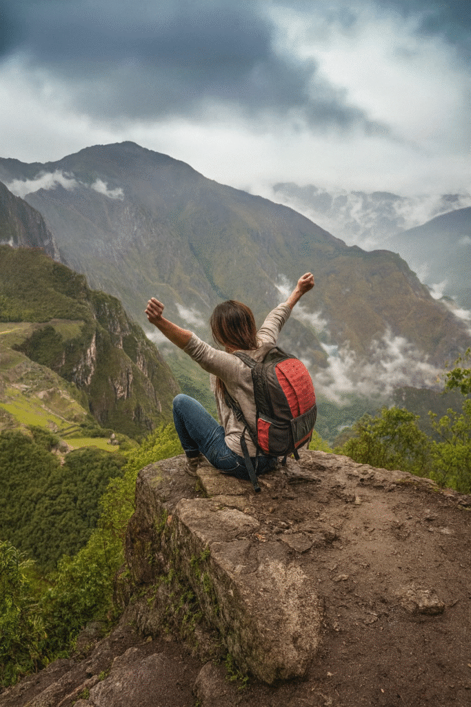 Travelers hiking the Short Inca Trail to Machu Picchu on a 2-day tour with Pacha Perú Explorers
