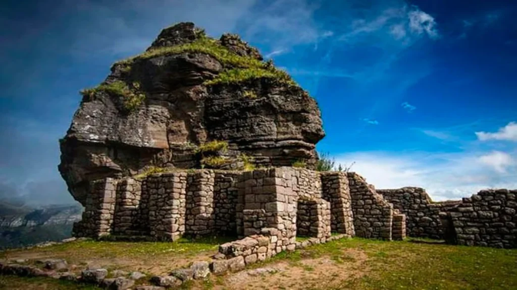 Andean mountain landscape surrounding Waqrapukara during a day trek from Cusco.